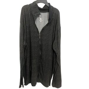 Game Time‎ XXL Mens Full Zip Jacket Gray Mock Neck Long Sleeve Athletic